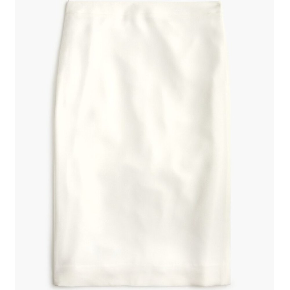 J. Crew NWT Pencil Skirt in 365 Crepe 6 Ivory White